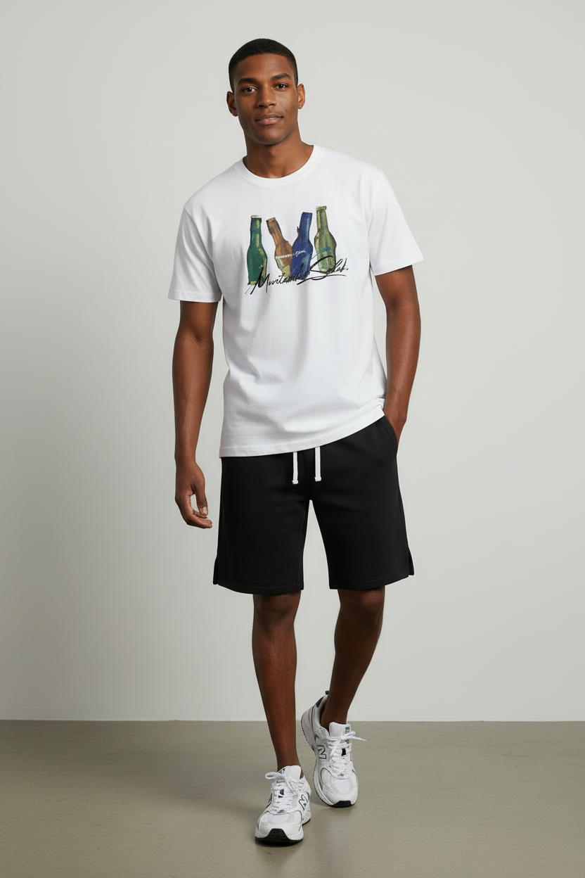255 GSM DTG Graphic Short-Sleeved Crew Neck Cotton Blend T-Shirts--GTS002