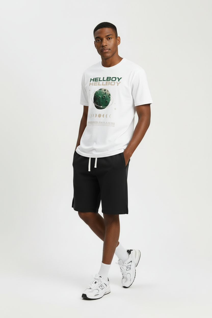 230 GSM DTG Graphic Short-Sleeved Crew Neck Organic Cotton Blend T-Shirts--GTS001