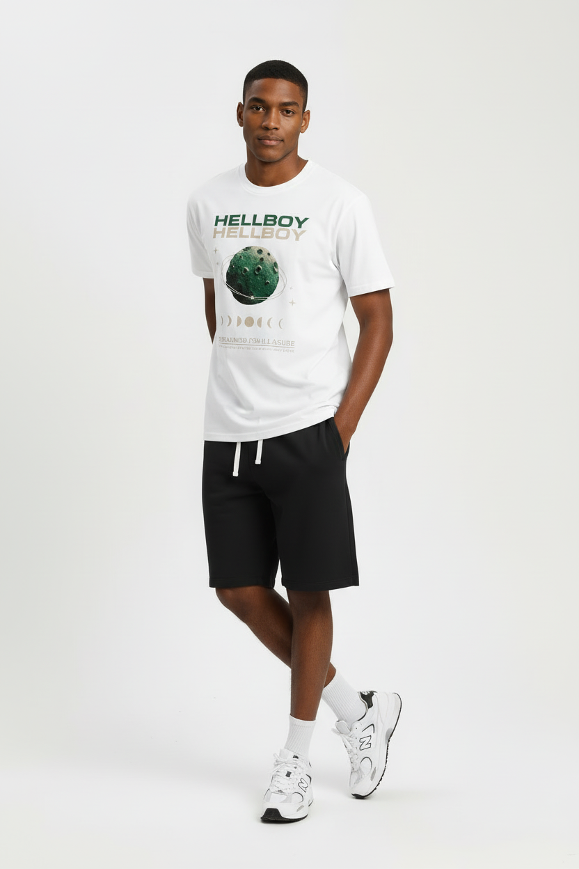 Camiseta de manga curta com gola redonda e estampa DTG em algodão orgânico misto, 230 GSM -- GTS001 9