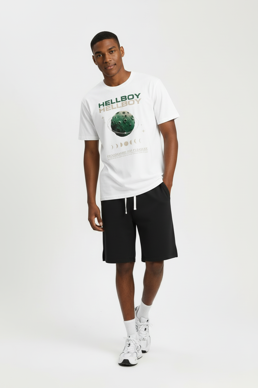 Camiseta de manga curta com gola redonda e estampa DTG em algodão orgânico misto, 230 GSM -- GTS001 8