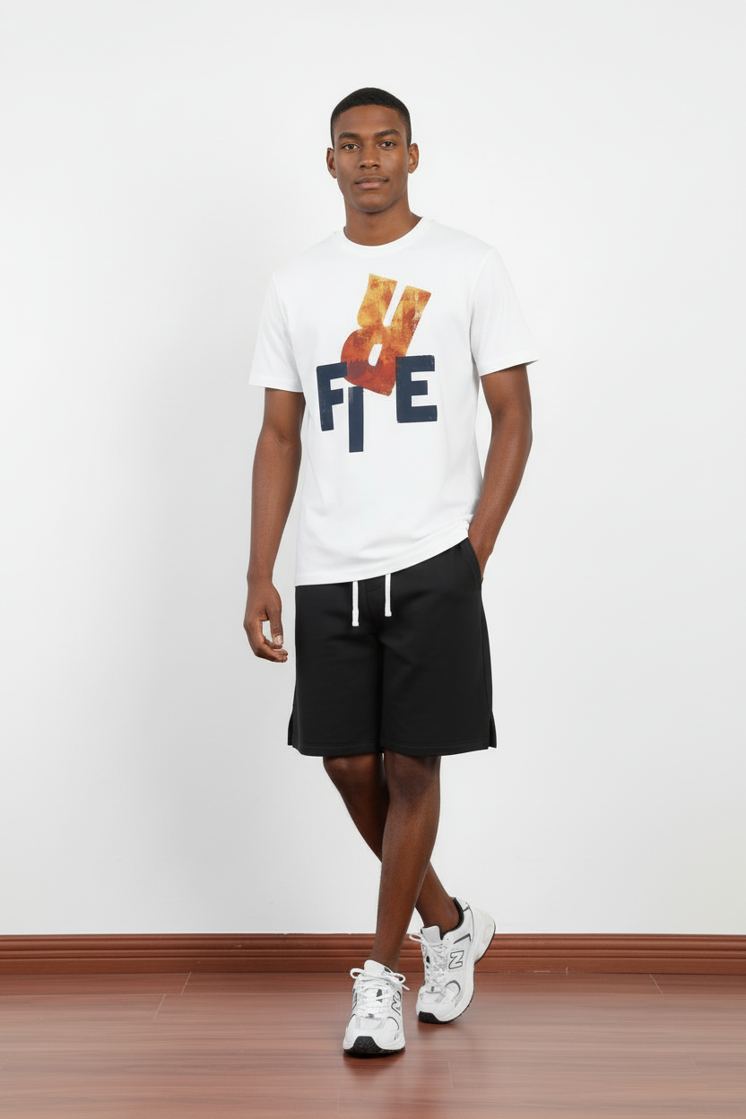 265 GSM DTG Graphic Short-Sleeved Crew Neck Organic Cotton Blend T-Shirts--GTS009