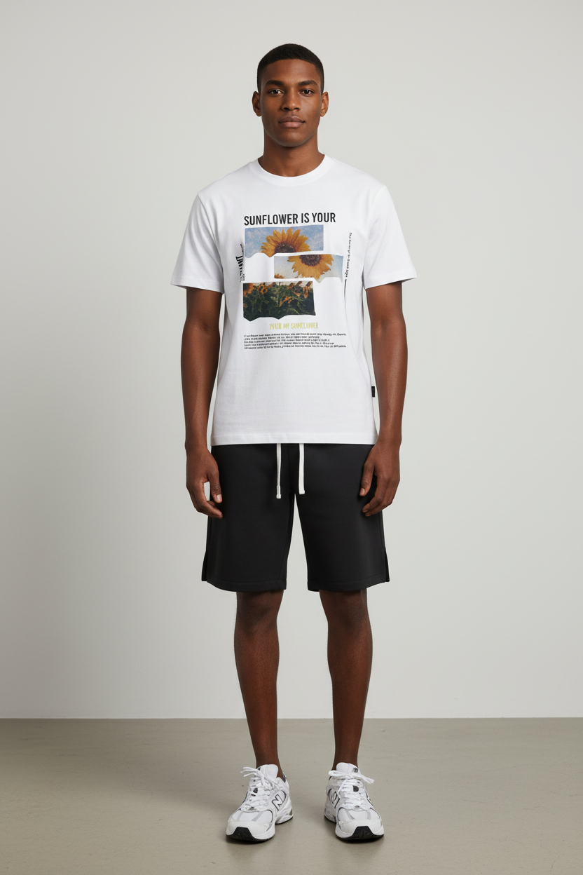 250 GSM DTG グラフィック 半袖 クルーネック オーガニックコットン ブレンド Tシャツ - GTS010 5