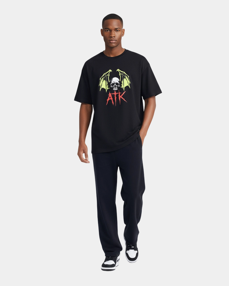 Custom Clothing Manufacturer Digital Printing Graphic Crewneck TS004 220g Blended T Shirt
