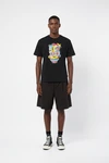 Camiseta de gola redonda com bordado de máscara Pop Art 265GSM, 100% algodão - EBDRTS012 1