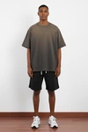 280GSM Heavyweight Taupe Acid Wash Branch-Print Cotton Oversized T-Shirt 9