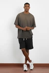 280GSM Heavyweight Taupe Acid Wash Branch-Print Cotton Oversized T-Shirt 4