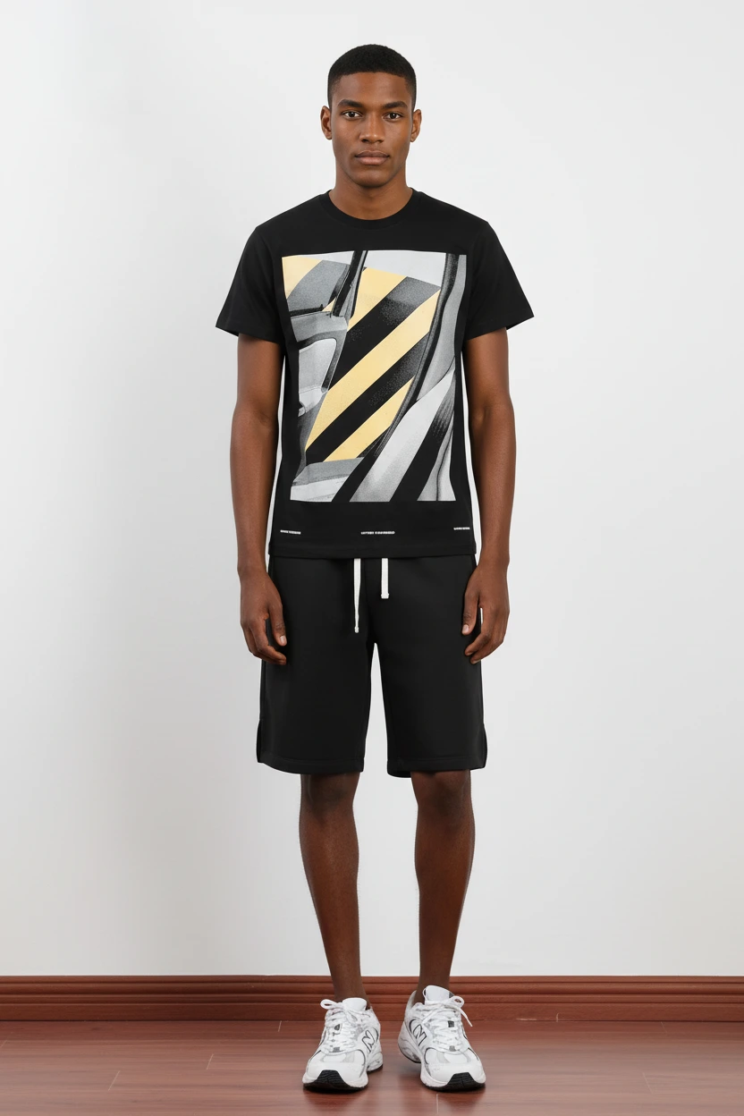 T-Shirt aus 270 g/m² Baumwolle mit Halbton-Siebdruck des Autoinnenraums – PTTS006 1