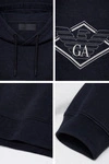 Sweat à capuche en modal épais 500 g avec logo aigle et imprimé diamant 6