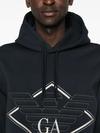 Sweat à capuche en modal épais 500 g avec logo aigle et imprimé diamant 3