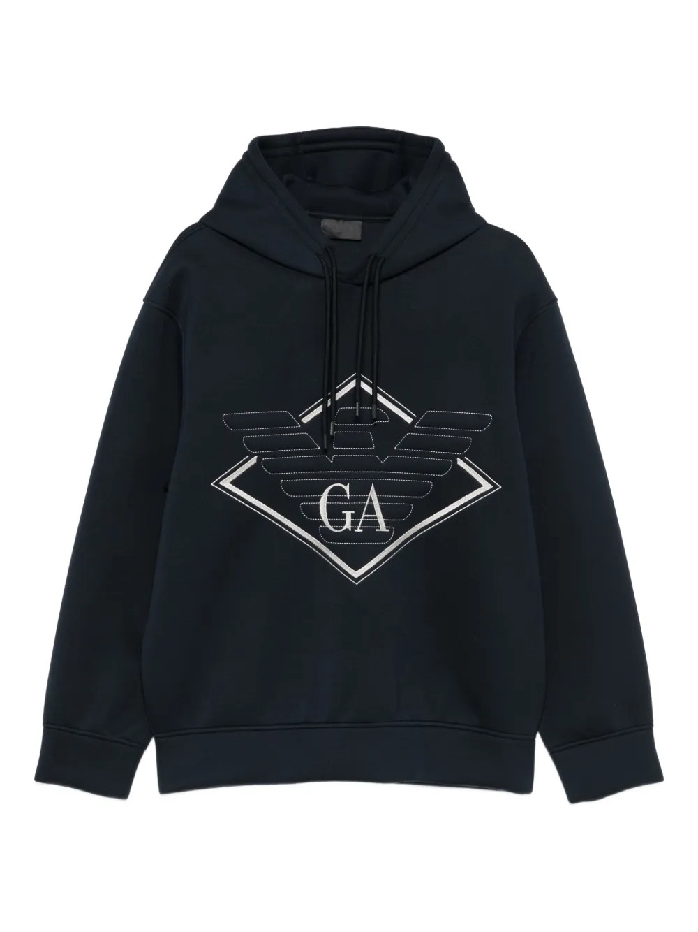 Sweat à capuche en modal épais 500 g avec logo aigle et imprimé diamant 2