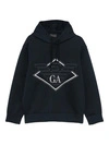 Sweat à capuche en modal épais 500 g avec logo aigle et imprimé diamant 2