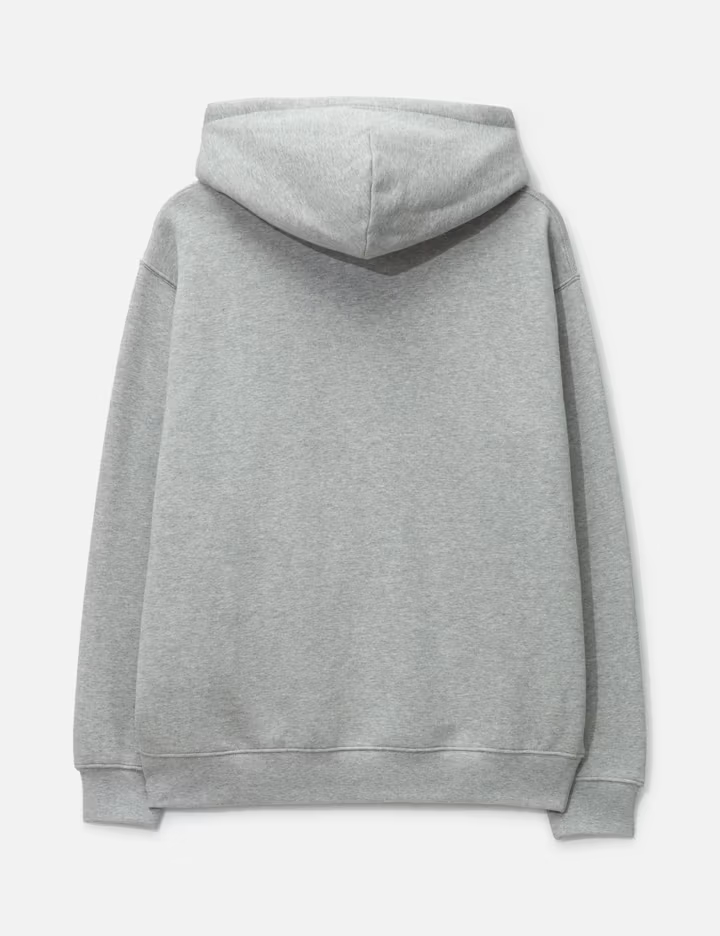 เสื้อฮู้ดผ้าฟลีซหนา 380 แกรม พิมพ์โลโก้ สีเทาอ่อน 3