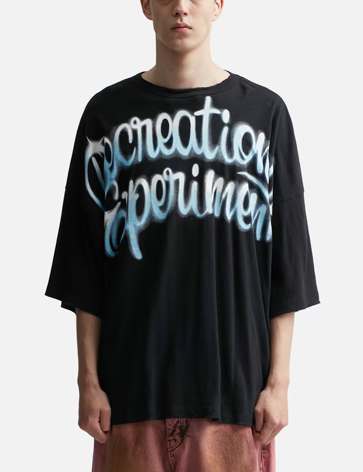 300GSM Black Electronic Mantra Oversized T-Shirt