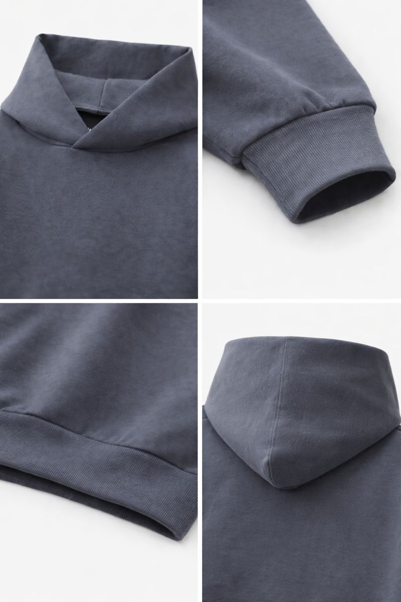 610GSM Heavyweight Drop-Shoulder Fixed-Hood Hoodie 6