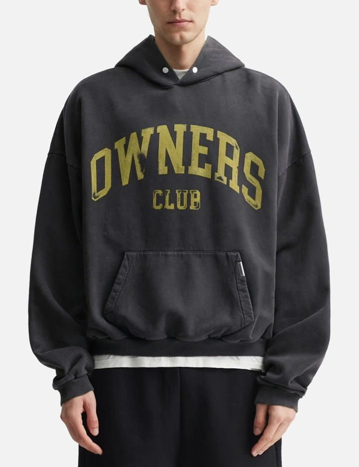 380GSM Faded Black Relaxed Boxy-Fit Heavyweight Vintage Washed Hoodie 1
