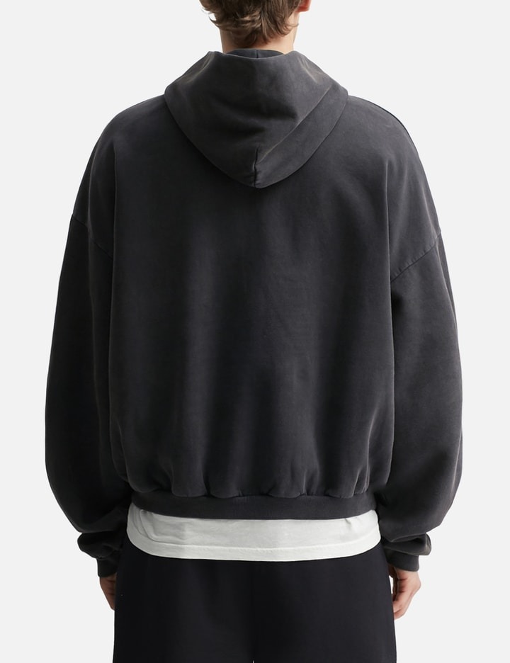 380GSM Faded Black Relaxed Boxy-Fit Heavyweight Vintage Washed Hoodie 5