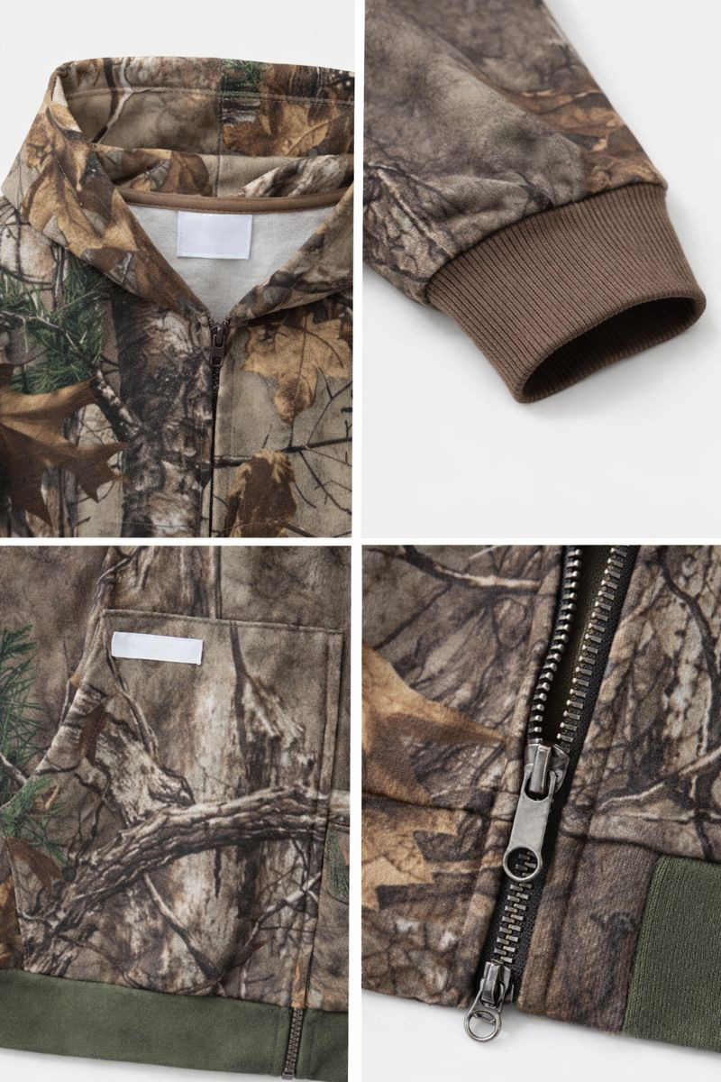 Sweat à capuche oversize zippé en polaire épaisse Realtree Xtra Camo 450 g/m² 6