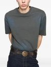 Camiseta masculina oversized de gola redonda, 260 g/m², com estampa de logo e efeito iridescente. 1