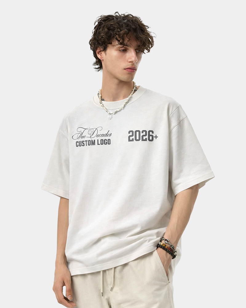 Custom Oversized 290GSM Heavyweight T-Shirt - 100% Cotton with 3D Logo Print