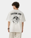 Camiseta personalizada oversized de algodão pesado 290GSM - 100% algodão com estampa de logotipo em 3D 5