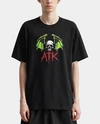 Camiseta extragrande ATK de 220 g/m² con estampado de calavera y murciélago | Camiseta urbana de tejido grueso 4