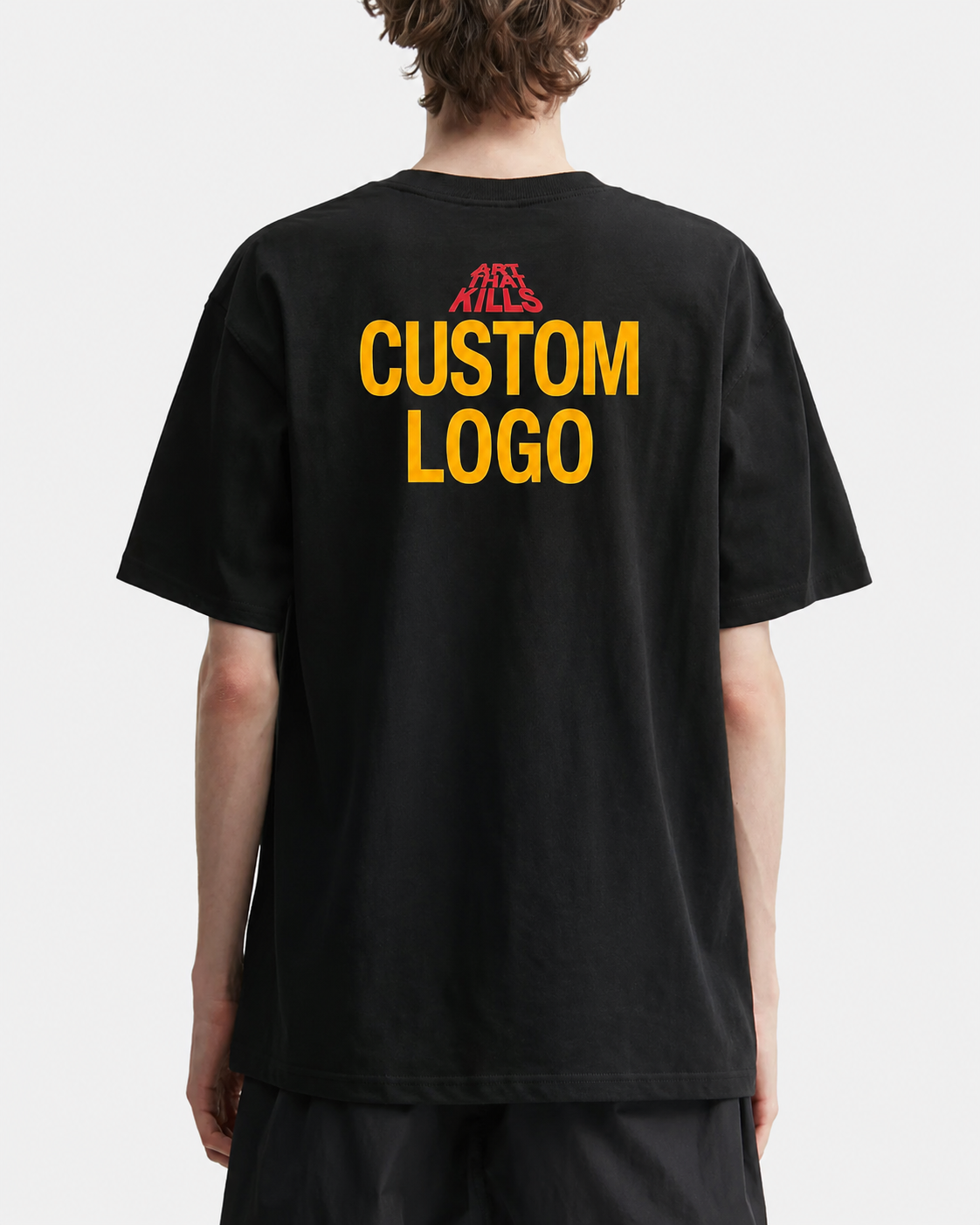 Camiseta extragrande ATK de 220 g/m² con estampado de calavera y murciélago | Camiseta urbana de tejido grueso 5