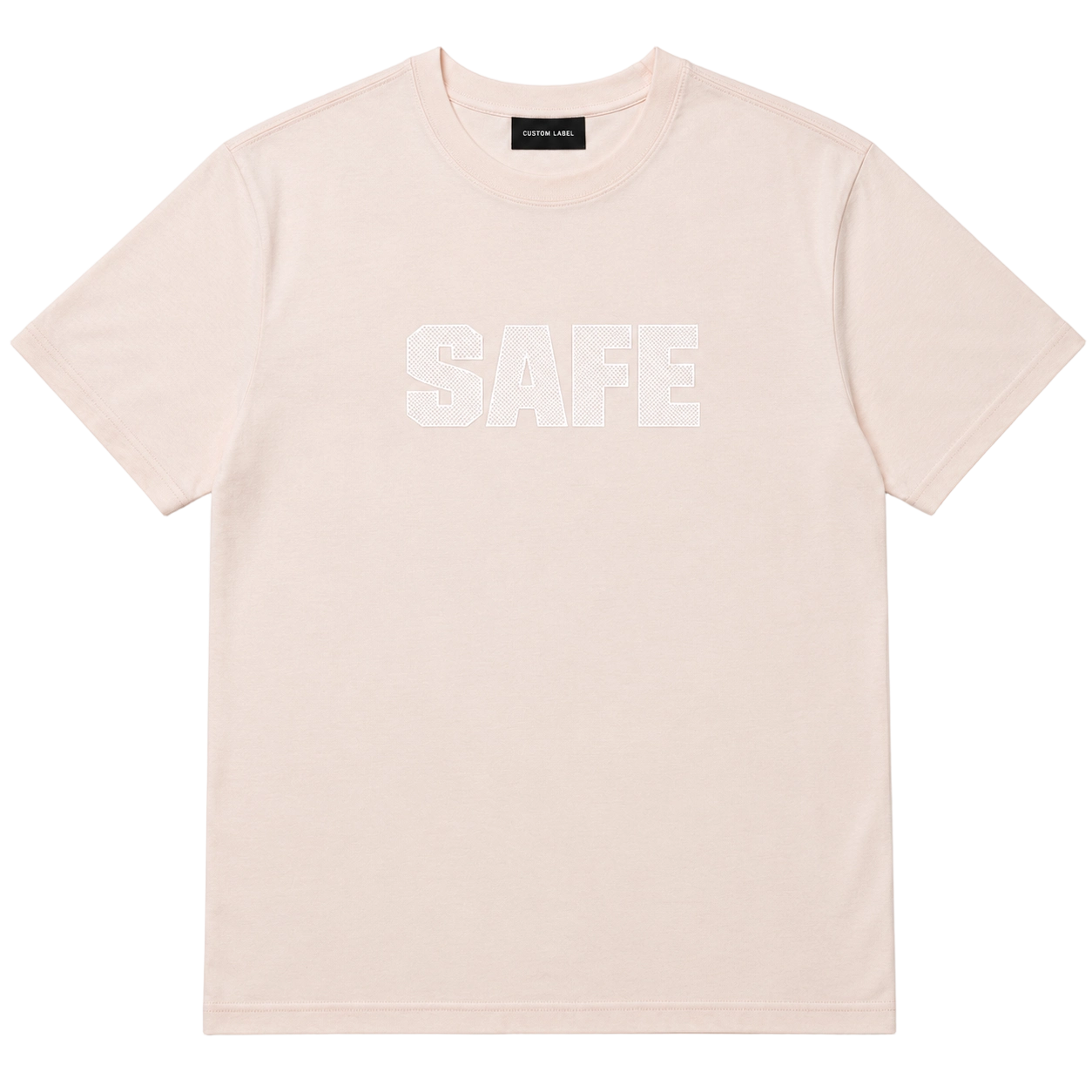 185GSM 70% Pima Cotton Blend Tee | High-Density Grid Print Graphic
