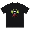 Camiseta extragrande ATK de 220 g/m² con estampado de calavera y murciélago | Camiseta urbana de tejido grueso 1
