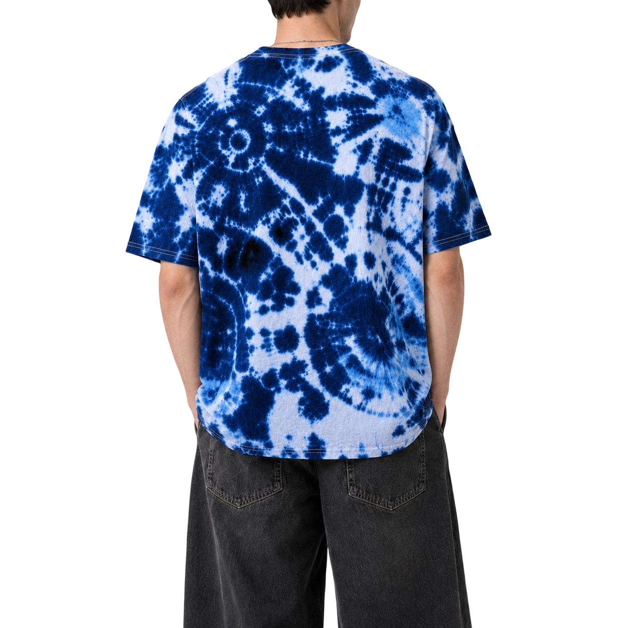 Camiseta oversized tie-dye com cordão de amarrar 240GSM 5