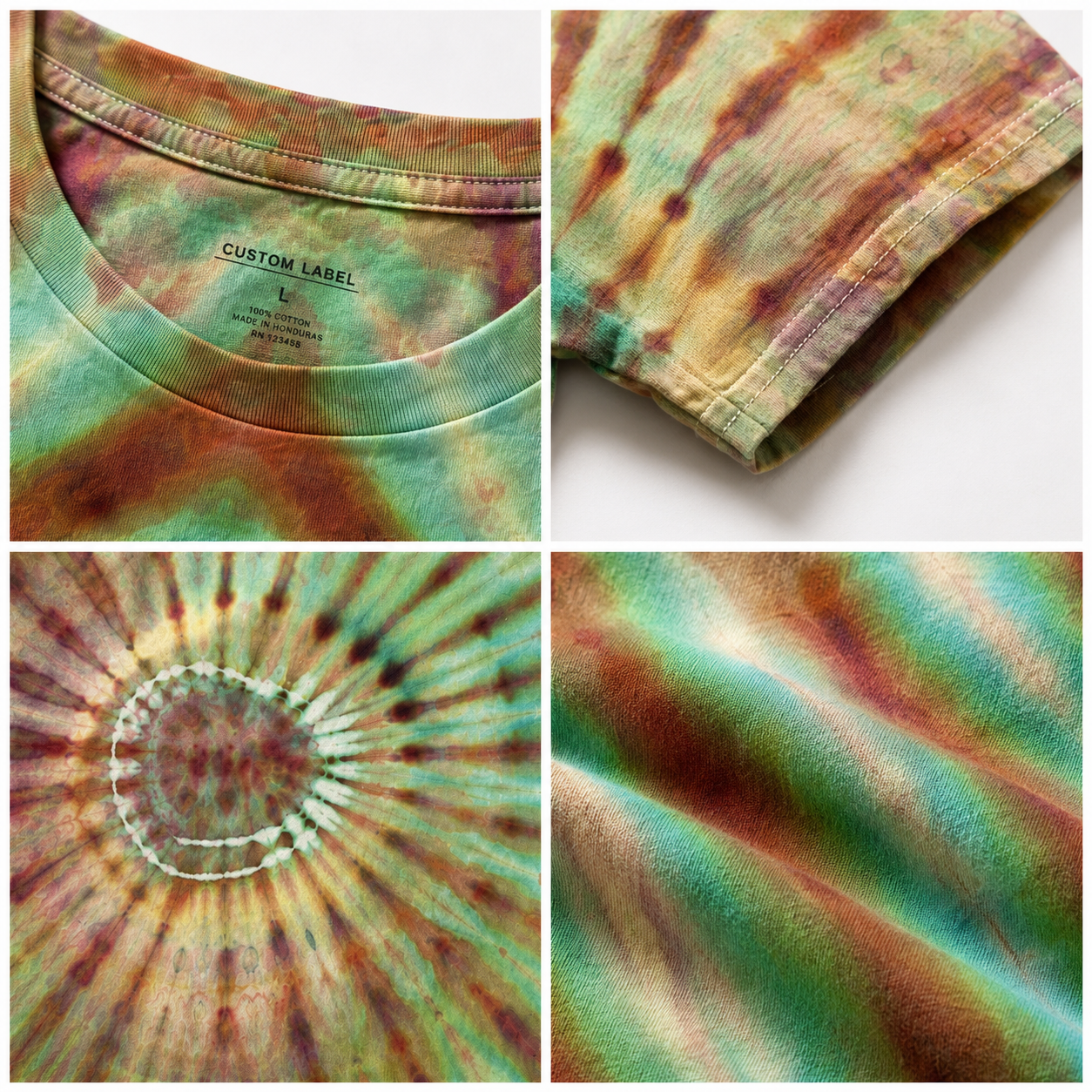 T-shirt in cotone pesante 260 g/m² con effetto specchio e tintura a ghiaccio, vestibilità comoda. 6