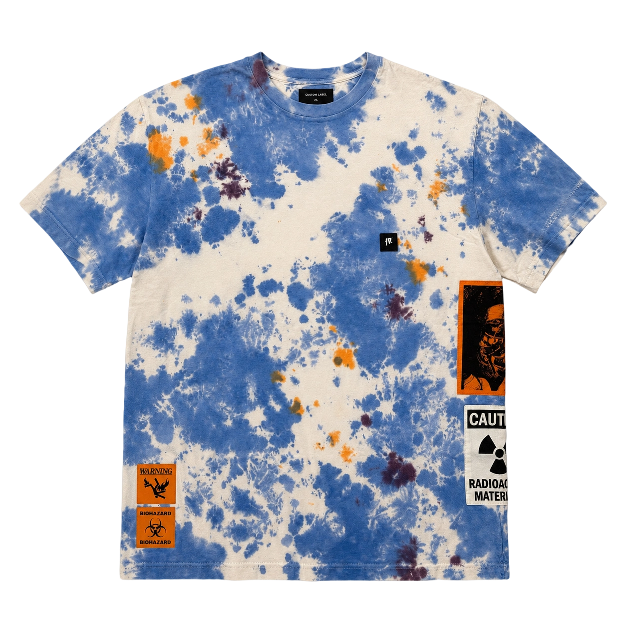 260GSM Heavy Cotton Splatter Drip Dye Patchwork Relaxed Fit Tee