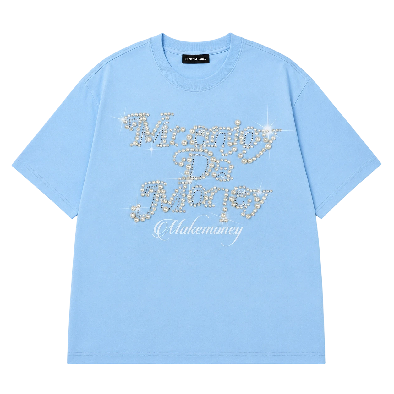 T-shirt oversize da 270 g/m² con ricamo di perline 1