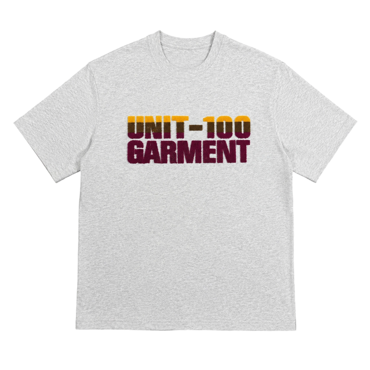Premium 100% Organic Cotton 275GSM Chenille Embroidery Crewneck T-Shirt