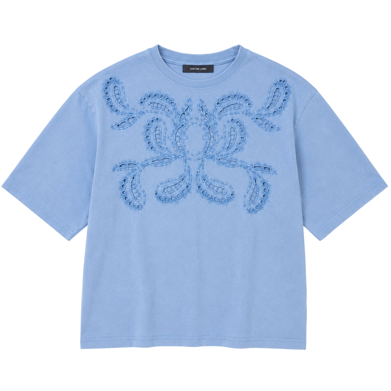 240GSM Heavy Cotton Cutwork Embroidery Relaxed Fit T-Shirt