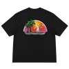 270GSM 厚手コットン スパンコールビーズ刺繍 オーバーサイズフィットTシャツ 3