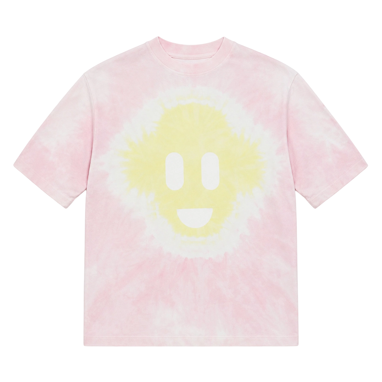 260GSM Spiral Tie Dye Organic Cotton Tee with Smiley Print & Midweight Fabric