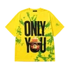 T-shirt en coton biologique épais 295 g/m², motif tie-dye jaune citron - TDTS001 1