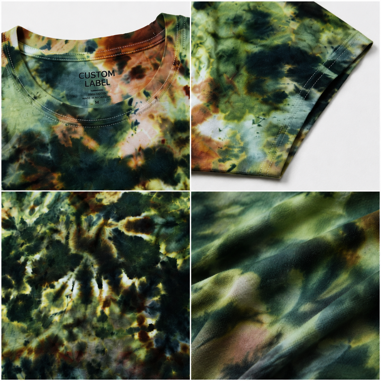 260GSM 100% Cotton Ice Dye Spiral Tie Dye Oversized T-Shirt 6