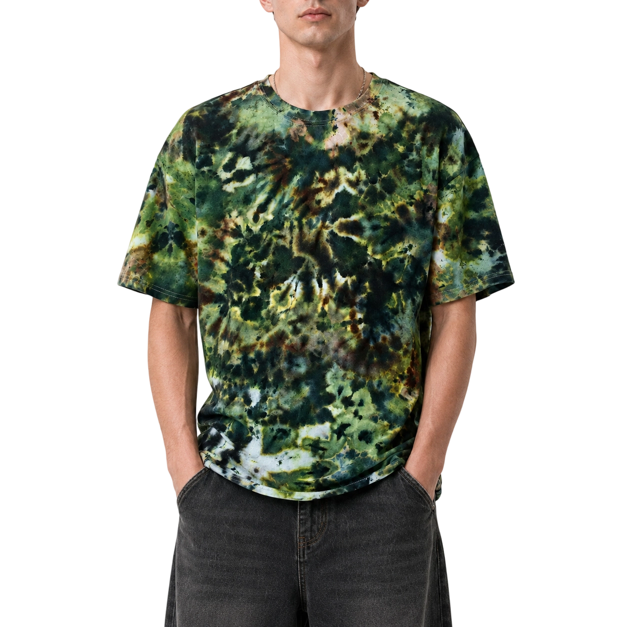 260GSM 100% Cotton Ice Dye Spiral Tie Dye Oversized T-Shirt 4