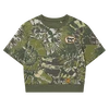 Kurzes Top aus 280 g/m² schwerem, kurzem Schnitt mit Camouflage-Tie-Dye-Muster, gefertigt aus 95 % Baumwolle und 5 % Elastan und mit einem gestickten Aufnäher. 3