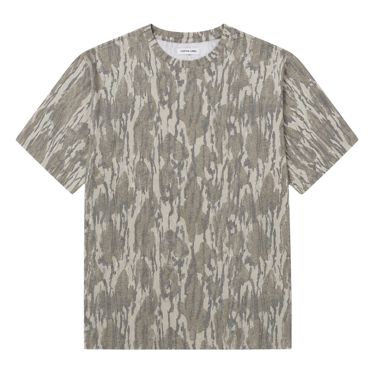 T-shirt confort camouflage Bottomland lavé en mélange de trois matières 240 g/m²