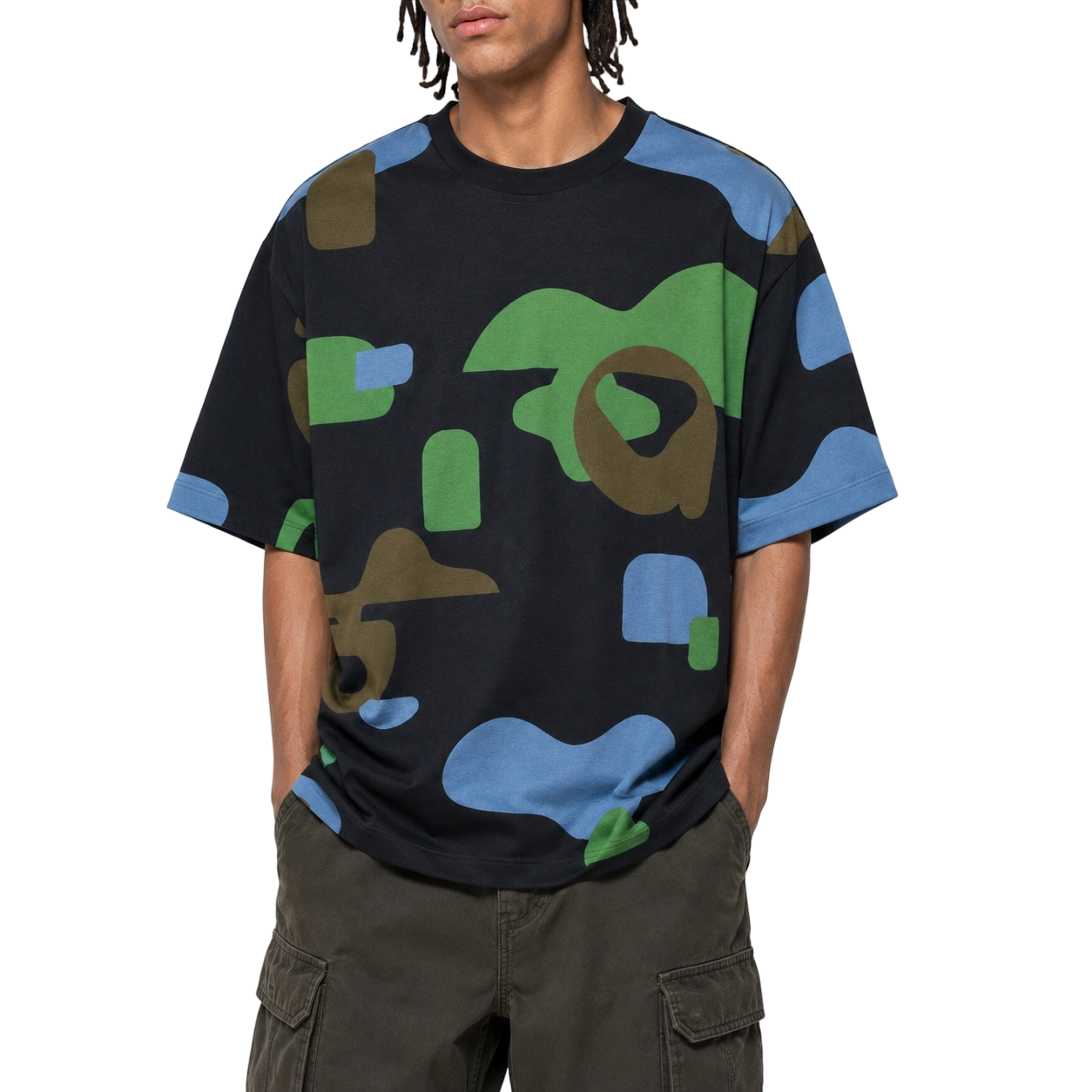 T-shirt en coton à manches longues et col rond, imprimé camouflage intégral 220 g/m² 4