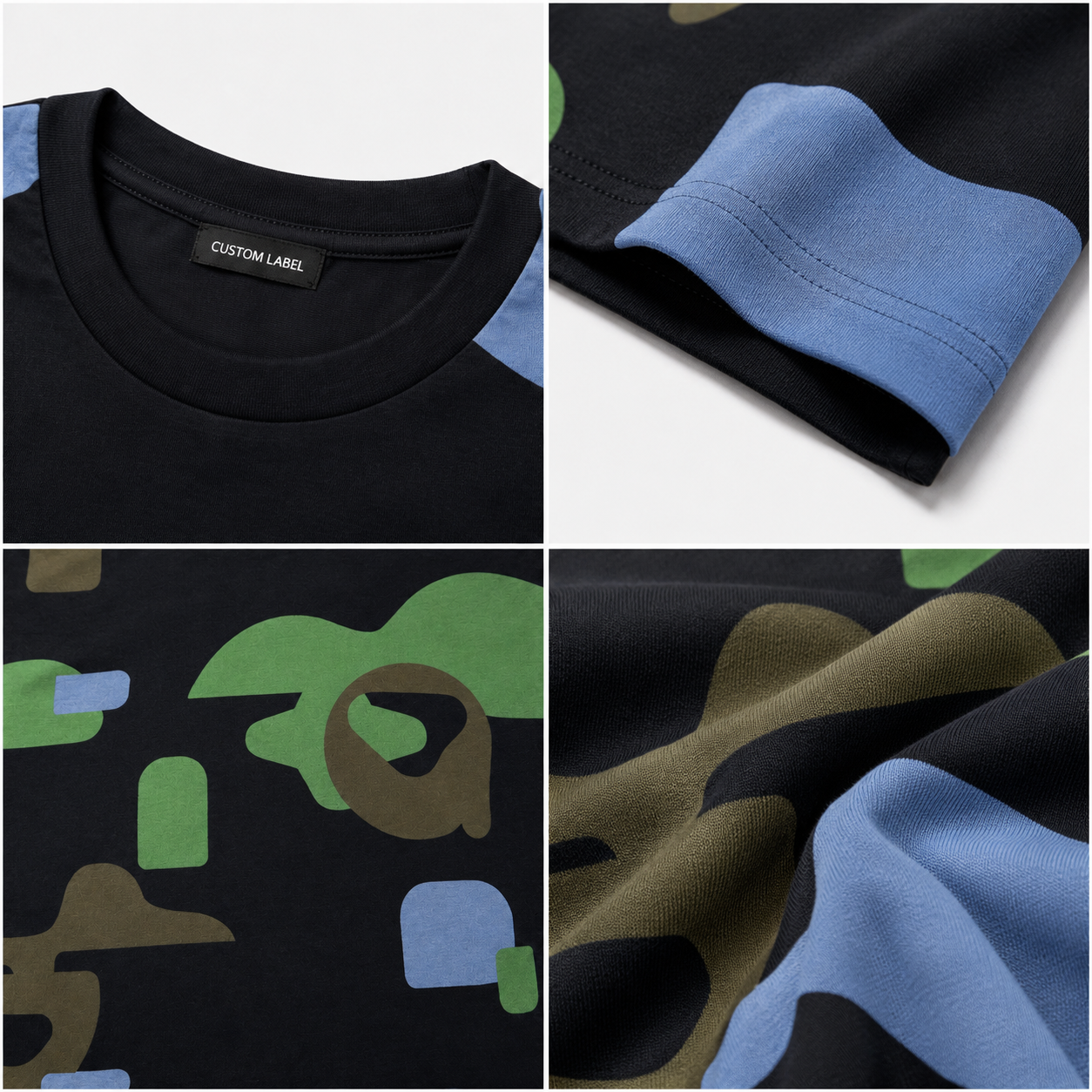 T-shirt en coton à manches longues et col rond, imprimé camouflage intégral 220 g/m² 6