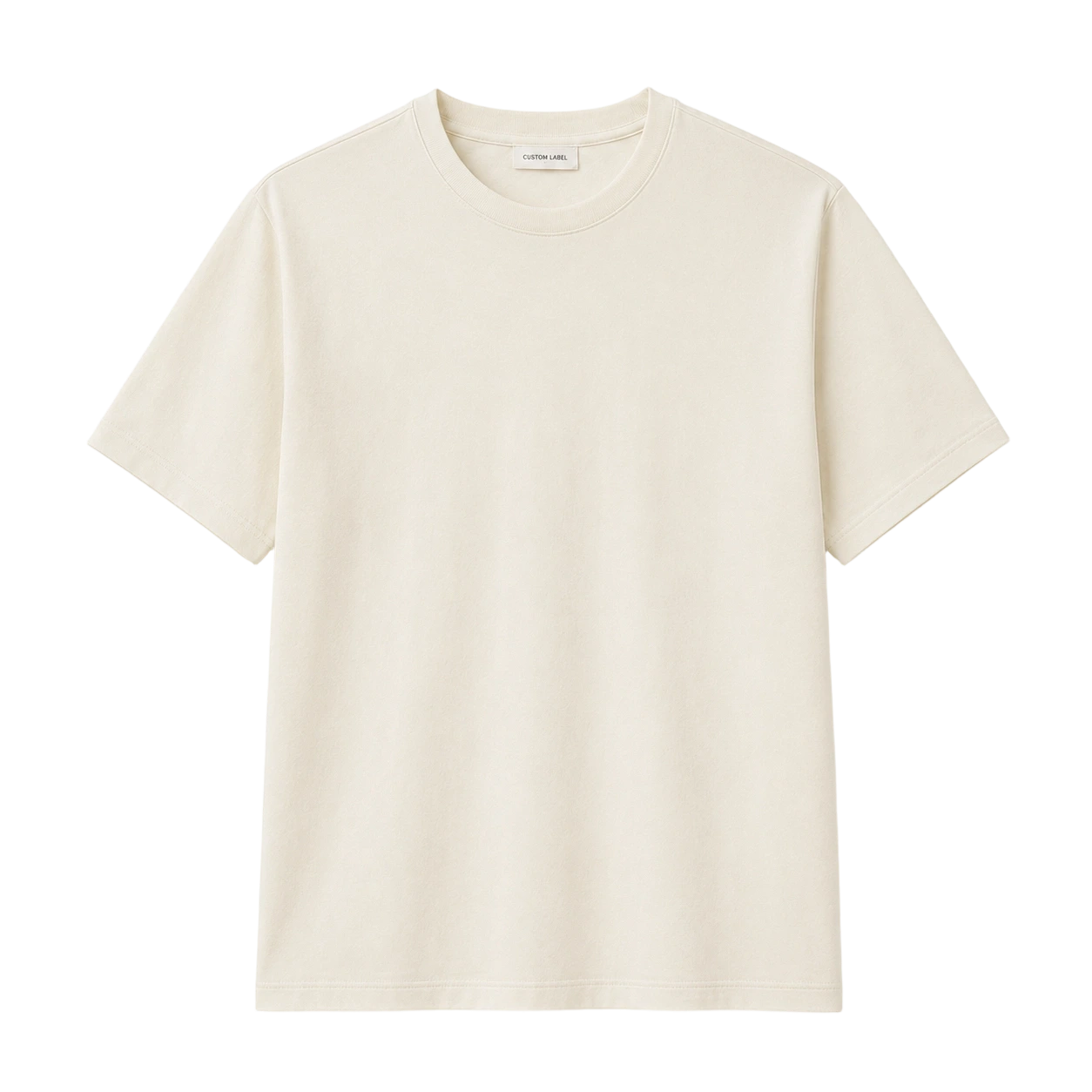 Camiseta de gola redonda em algodão e poliéster CVC 190GSM 1