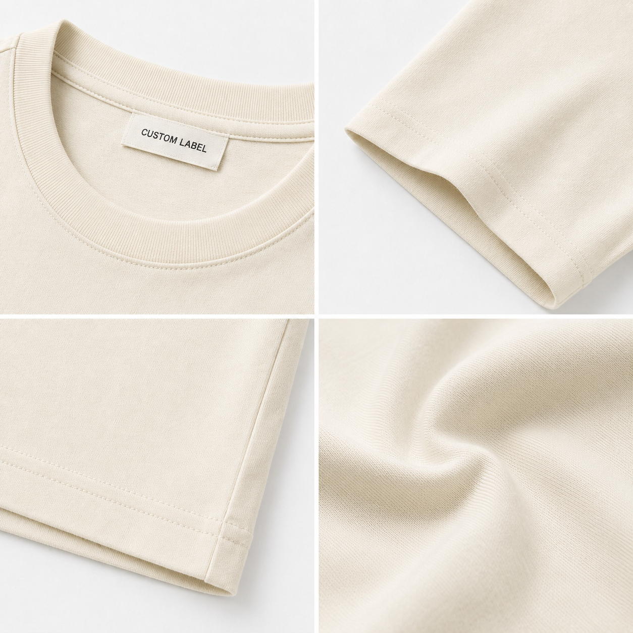 Camiseta de gola redonda em algodão e poliéster CVC 190GSM 5