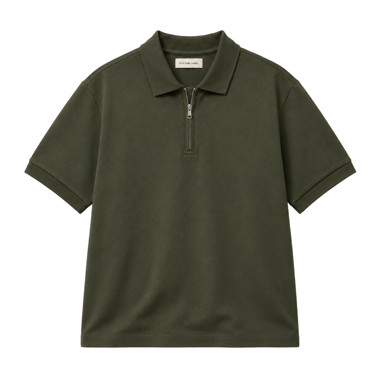 220GSM Cotton Interlock Half-Zip Polo Shirt