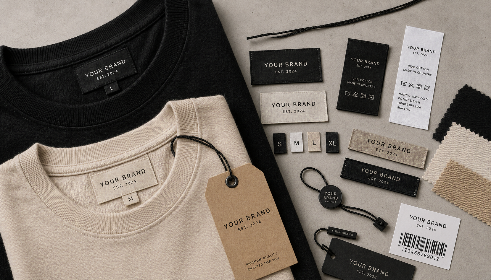 Custom clothing labels, trims and branded packaging