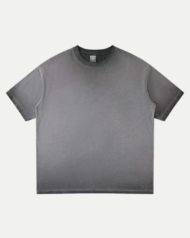 Distressed dirty-wash loose tee, 280 GSM