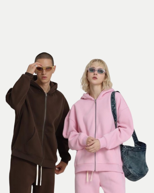 Unisex oversized zip hoodie, 350 GSM
